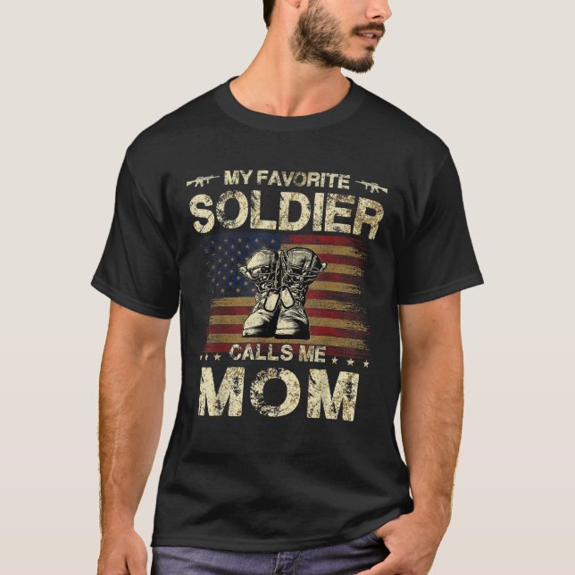 Camiseta Meu Sócio Favorito Me Chama Mãe Exército Orgulhoso (Frente)