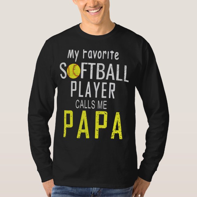 Camiseta Meu Softball favorito me chama de pai (Frente)