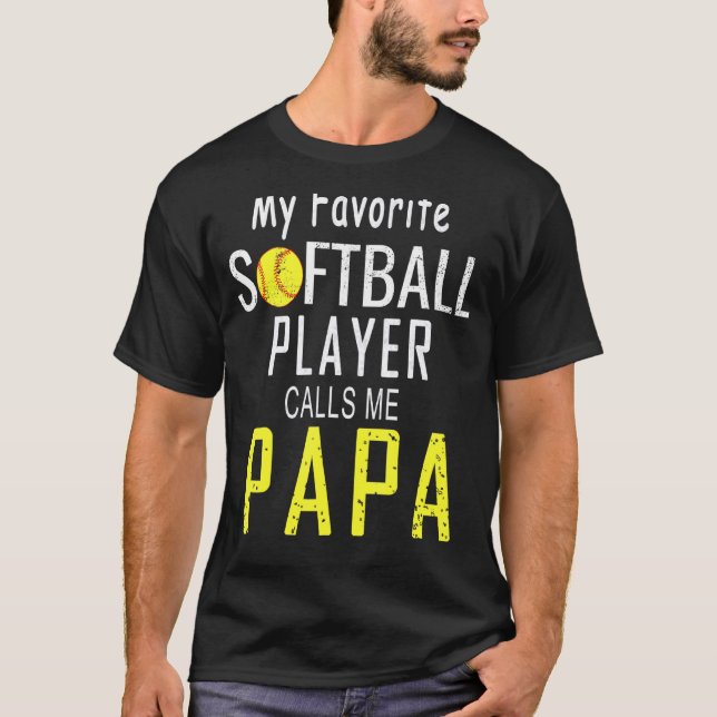 Camiseta Meu Softball favorito me chama de pai (Frente)