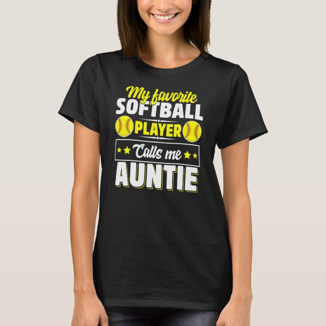 Camiseta Meu Softball favorito me chama de tia (Frente)