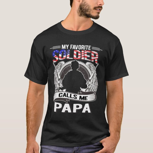 Camiseta Meu soldado favorito me chama de Papa Grande Exérc (Frente)