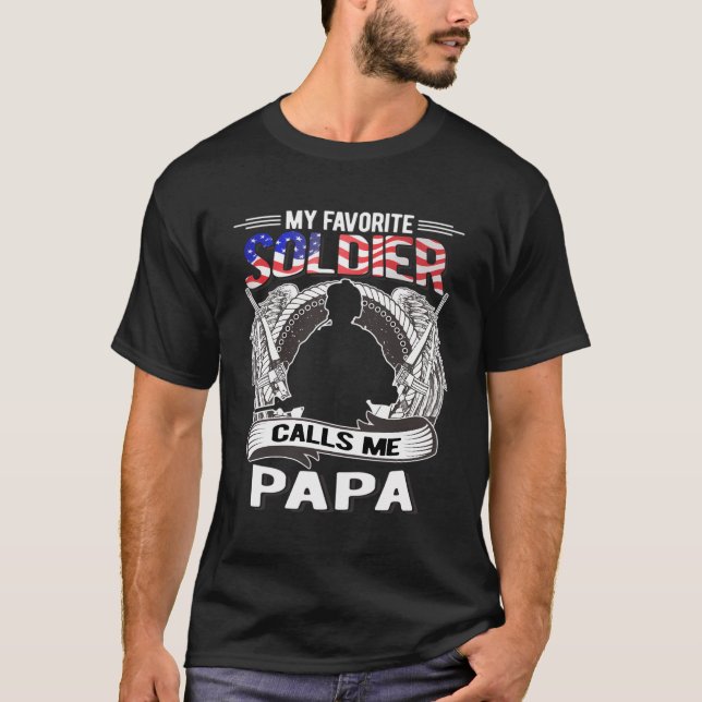 Camiseta Meu soldado favorito me chama de Papa Grande Exérc (Frente)