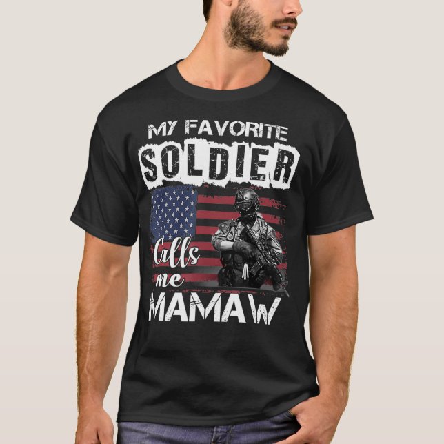 Camiseta Meu Soldado Favorito Me Chama De Veterano Do Exérc (Frente)