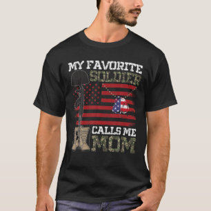 Camiseta Meu Soldado Favorito Me Chama Mãe Exército Orgul