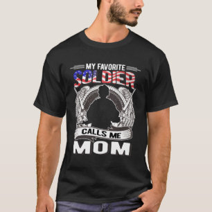 Camiseta Meu Soldado Favorito Me Chama Mãe Exército Orgulho