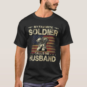 Camiseta Meu Soldado Favorito Me Chama Marido Exército or