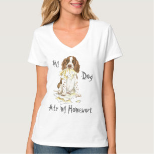 Camiseta Meu Spaniel de Springer inglês comeu meus
