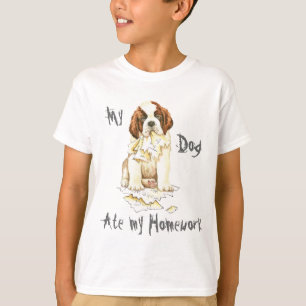Camiseta Meu St Bernard comeu meus trabalhos de casa