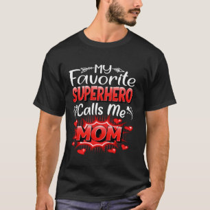 Camiseta Meu Super-Herói Favorito Me Chama Mãe Mulheres Eng