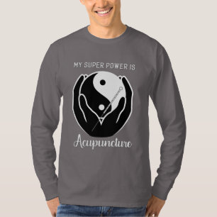 Camiseta Meu Super Poder é Acupuntura Chá Masculina - lon