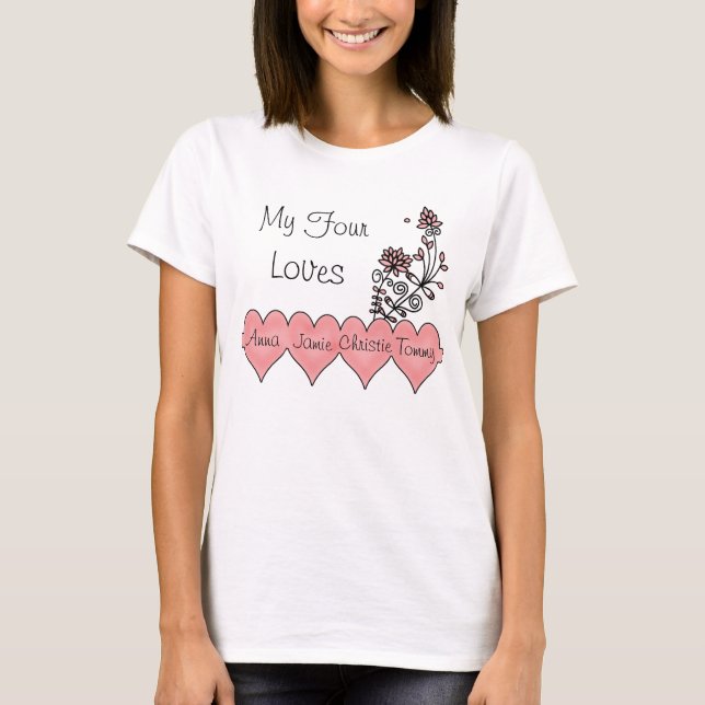 Camiseta Meu t-shirt de quatro amores (Frente)