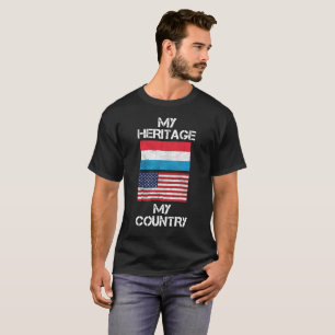 Camiseta Meu t-shirt do americano de Luxemburguês do país
