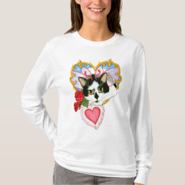 Camiseta Meu t-shirt longo da Capa do gato feericamente