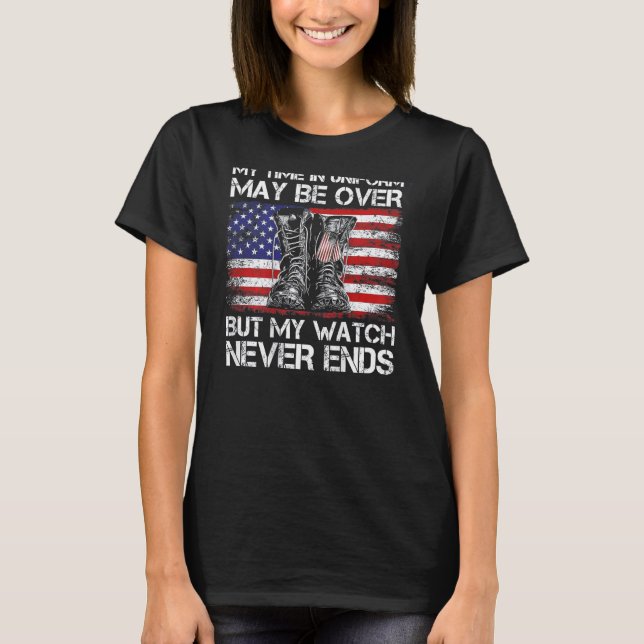Camiseta Meu Tempo De Uniforme Pode Estar Acabado, Mas Cuid (Frente)