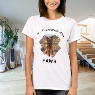 Camiseta Meu terapeuta tem fotos de cachorro de patas