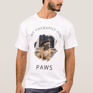 Camiseta Meu terapeuta tem patas cachorro Bulldogue Francês