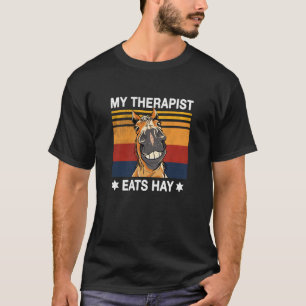 Camiseta Meu Terapista come cavalo feno escalando cavalaria
