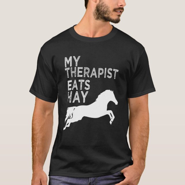 Camiseta Meu Terapista Come Hay Horseback Riders Theme (Frente)