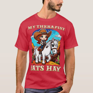 Camiseta Meu Terapista Come Hay I Equestrian Lover I Horse