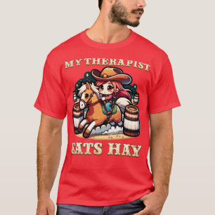 Camiseta Meu Terapista Come Hay I Equestrian Lover I Horse