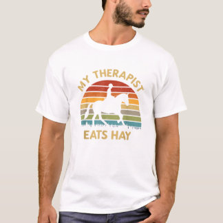 Camiseta Meu Terapista Come Hay Retro Horse Rid