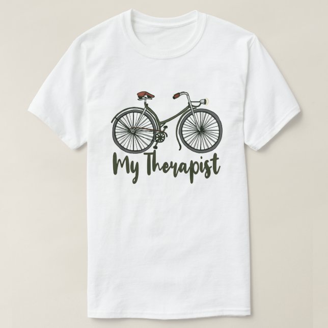 Camiseta Meu Terapista Funny Bike Rider Ciclista (Frente do Design)