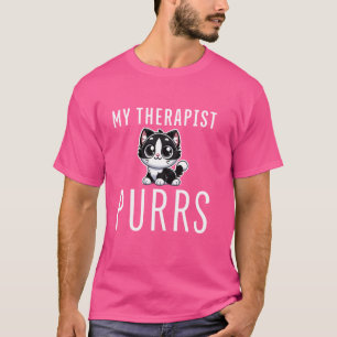 Camiseta Meu Terapista Purga Engraçada Gato Passa Saúde Men
