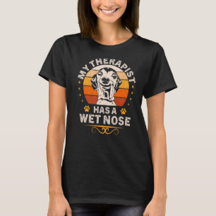 Camiseta Meu Terapista tem um Cachorro de Greyhound Molhado