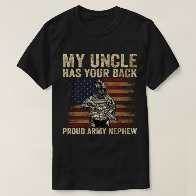 Camiseta Meu Tio Tem Seu Exército Orgulhoso Sobrinho Vetera (Frente do Design)