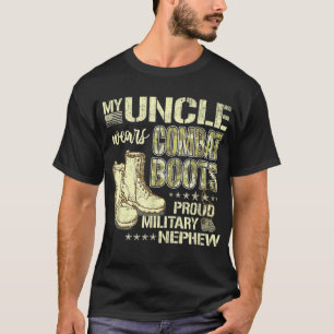 Camiseta Meu tio Veste Dog tags de Botas de Combate Orgulho