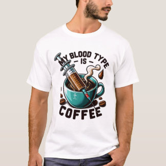 Camiseta Meu tipo de sangue é café