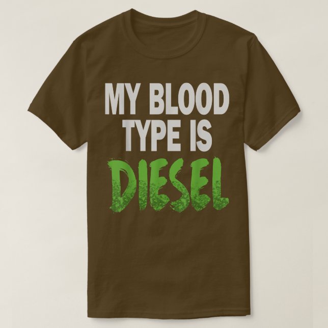 Camiseta Meu tipo de sangue é caminhão diesel (Frente do Design)