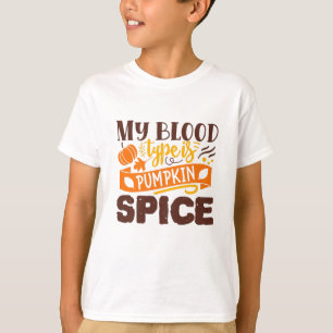Camiseta Meu Tipo De Sangue É Pumpkin Spice Engraçado Cit
