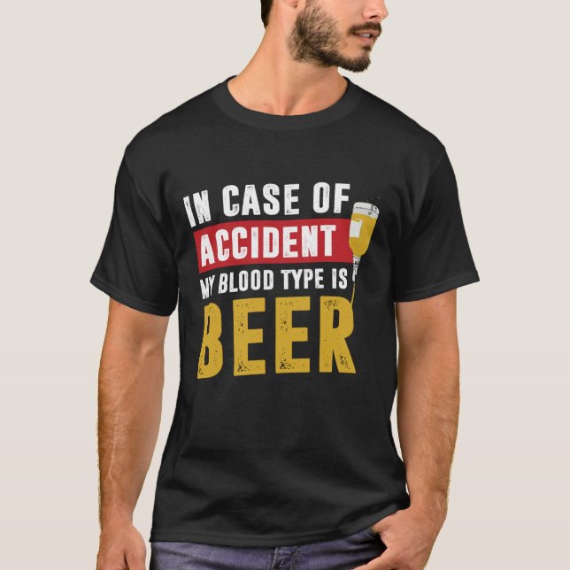Camiseta Meu tipo sanguíneo é cerveja (Frente)