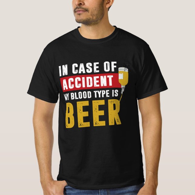 Camiseta Meu tipo sanguíneo é cerveja (Frente)
