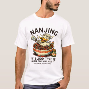 Camiseta Meu tipo sanguíneo é pato salgado e arrependimento