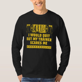 Camiseta Meu Treinador Me Assusta Humor de Treino Academia
