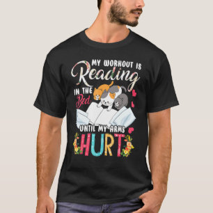 Camiseta Meu Treino É Ler Na Cama Leitura De Livros Flor