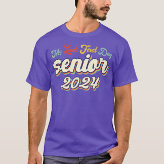 Camiseta Meu último Mais velho do primeiro dia de 2024 de v
