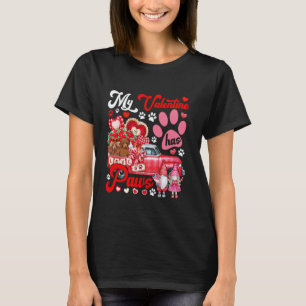 Camiseta Meu Valentim Tem Patas Casal de Poodles na Pickup