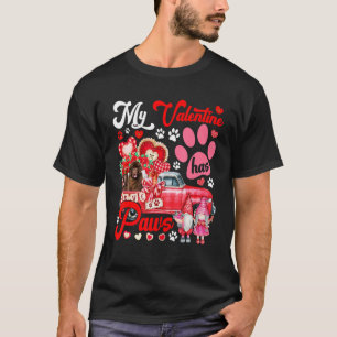 Camiseta Meu Valentim Tem Patas Casal Newfoundlands Na Esco