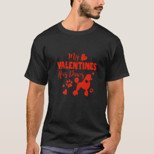 Camiseta Meu Valentim Tem Patas Coração de Cachorro Poodle