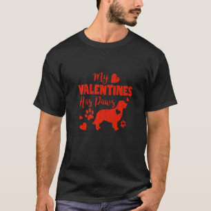 Camiseta Meu Valentim Tem Patas Coração de Cachorro Retrie