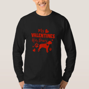 Camiseta Meu Valentim Tem Patas Coração de Cão Rottweiler
