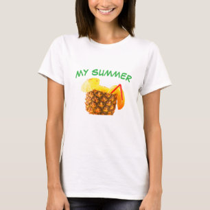Camiseta MEU VERÃO – Suco de Abacaxi Vibrações Tropicais de