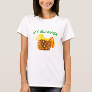 Camiseta MEU VERÃO – Suco de Abacaxi Vibrações Tropicais de