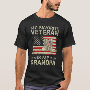 Camiseta Meu Veterano Favorito É Meu Avô Combate Boots Ame