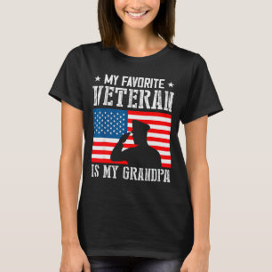 Camiseta Meu Veterano Favorito É Meu Avô Dia dos Veteranos