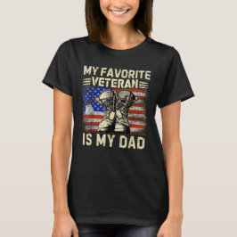 Camiseta Meu Veterano Favorito É Meu Dia de os pais Pai