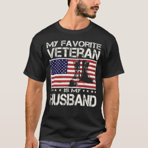 Camiseta Meu Veterano Favorito É Meu Marido Bandeira Dia Pa